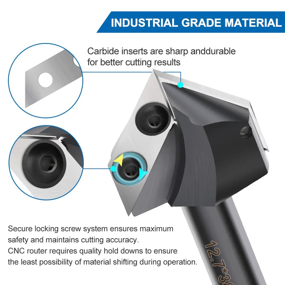 CNC 90 درجة V-Groove Spoilboard Surfaceing بت التوجيه 